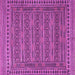 Square Machine Washable Southwestern Purple Country Area Rugs, wshtr2770pur