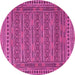 Round Southwestern Pink Country Rug, tr2770pnk