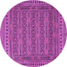 Round Southwestern Purple Country Rug, tr2770pur