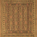 Square Machine Washable Southwestern Brown Country Rug, wshtr2770brn