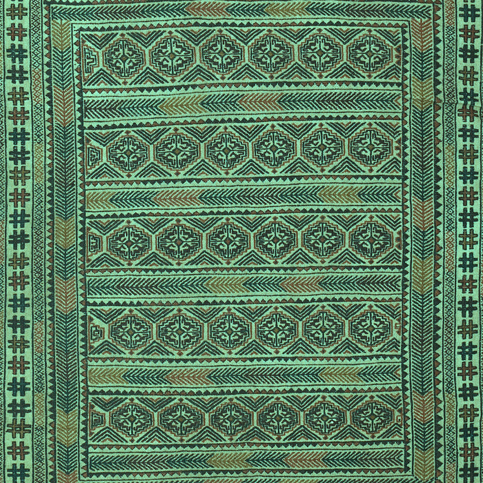Machine Washable Southwestern Turquoise Country Area Rugs, wshtr2770turq