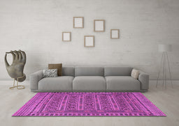 Machine Washable Southwestern Purple Country Area Rugs in a Living Room, wshtr2770pur