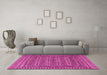 Machine Washable Southwestern Pink Country Rug in a Living Room, wshtr2770pnk