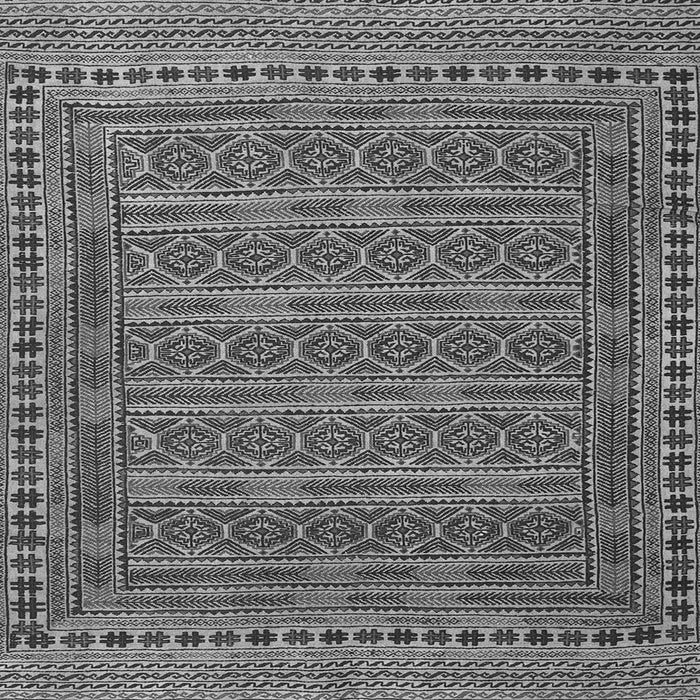 Round Machine Washable Southwestern Gray Country Rug, wshtr2770gry