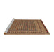 Sideview of Machine Washable Traditional Orange Rug, wshtr2771