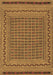 Machine Washable Southwestern Brown Country Rug, wshtr2771brn