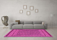 Machine Washable Southwestern Pink Country Rug, wshtr2771pnk