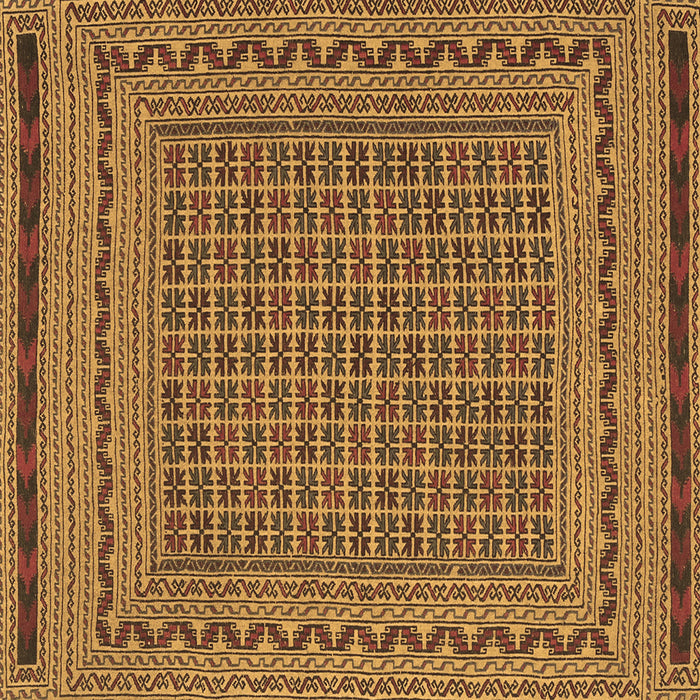Square Machine Washable Southwestern Brown Country Rug, wshtr2771brn