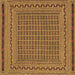 Square Southwestern Brown Country Rug, tr2771brn