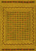 Machine Washable Southwestern Yellow Country Rug, wshtr2771yw