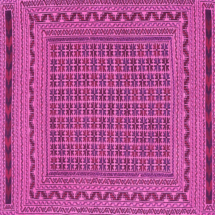 Square Machine Washable Southwestern Pink Country Rug, wshtr2771pnk