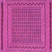 Square Machine Washable Southwestern Pink Country Rug, wshtr2771pnk