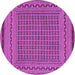 Round Southwestern Purple Country Rug, tr2771pur