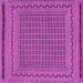 Square Machine Washable Southwestern Purple Country Area Rugs, wshtr2771pur