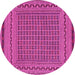 Round Southwestern Pink Country Rug, tr2771pnk