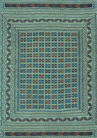 Southwestern Light Blue Country Rug, tr2771lblu