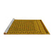 Sideview of Machine Washable Southwestern Yellow Country Rug, wshtr2771yw