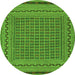 Square Southwestern Green Country Rug, tr2771grn