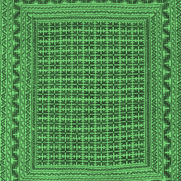 Machine Washable Southwestern Emerald Green Country Area Rugs, wshtr2771emgrn