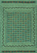 Machine Washable Southwestern Turquoise Country Area Rugs, wshtr2771turq