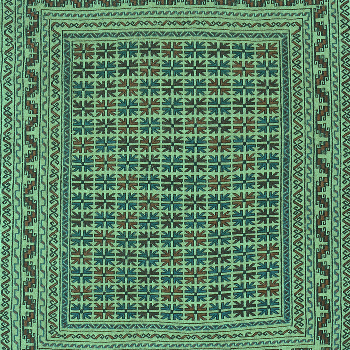 Machine Washable Southwestern Turquoise Country Area Rugs, wshtr2771turq