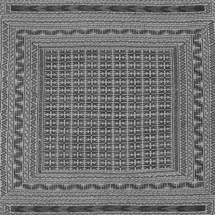 Round Machine Washable Southwestern Gray Country Rug, wshtr2771gry