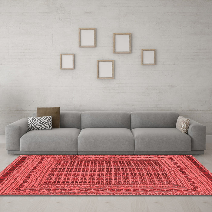 Country Red Washable Rugs