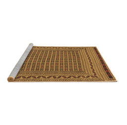 Sideview of Machine Washable Southwestern Brown Country Rug, wshtr2771brn