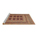 Sideview of Machine Washable Traditional Sand Brown Rug, wshtr2772