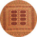 Square Southwestern Orange Country Rug, tr2772org