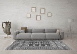 Machine Washable Southwestern Gray Country Rug in a Living Room,, wshtr2772gry