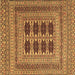 Square Southwestern Brown Country Rug, tr2772brn