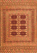 Serging Thickness of Machine Washable Southwestern Orange Country Area Rugs, wshtr2772org