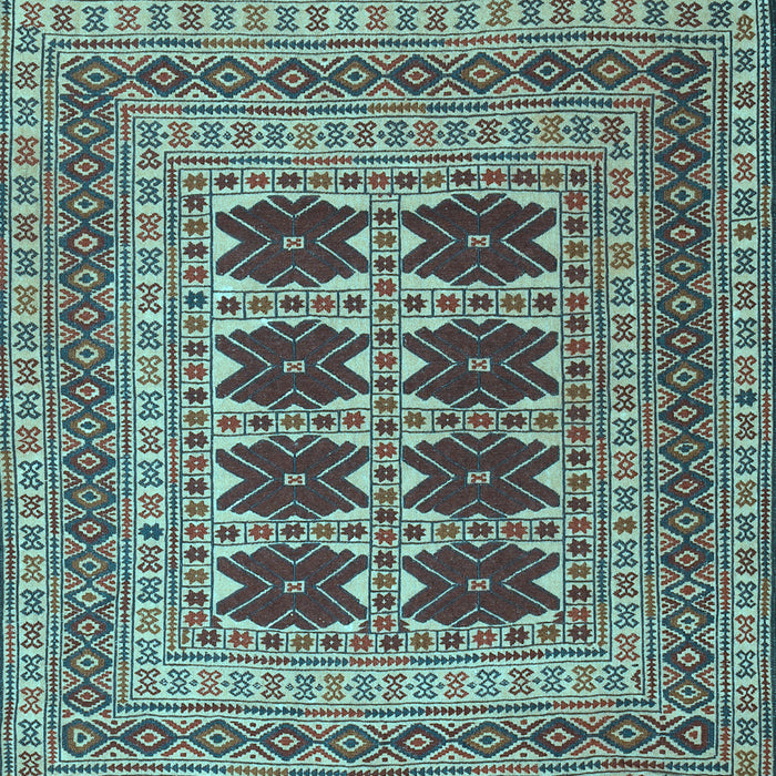 Machine Washable Southwestern Light Blue Country Rug, wshtr2772lblu