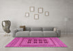 Machine Washable Southwestern Pink Country Rug in a Living Room, wshtr2772pnk