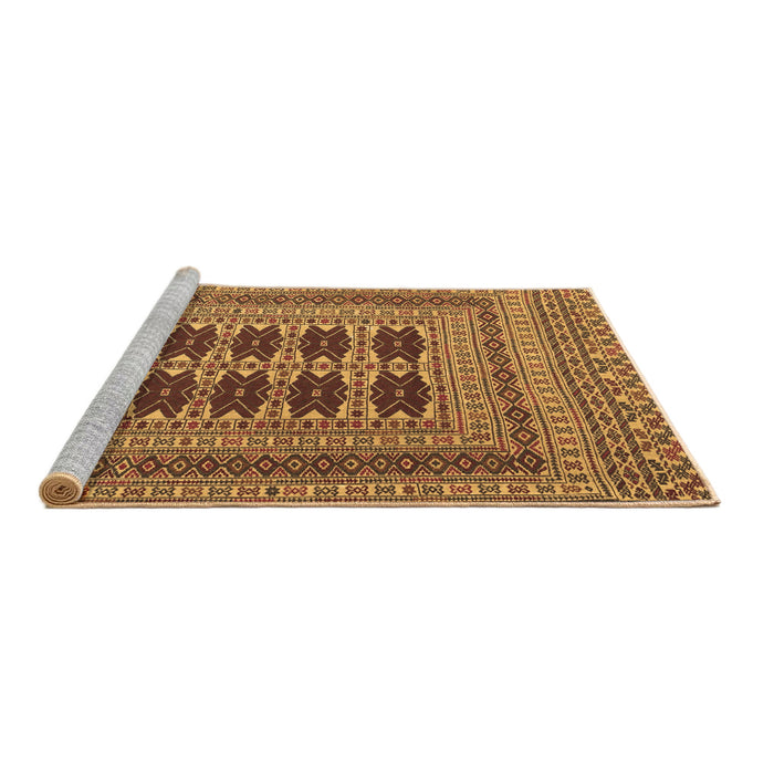 Sideview of Machine Washable Southwestern Brown Country Rug, wshtr2772brn
