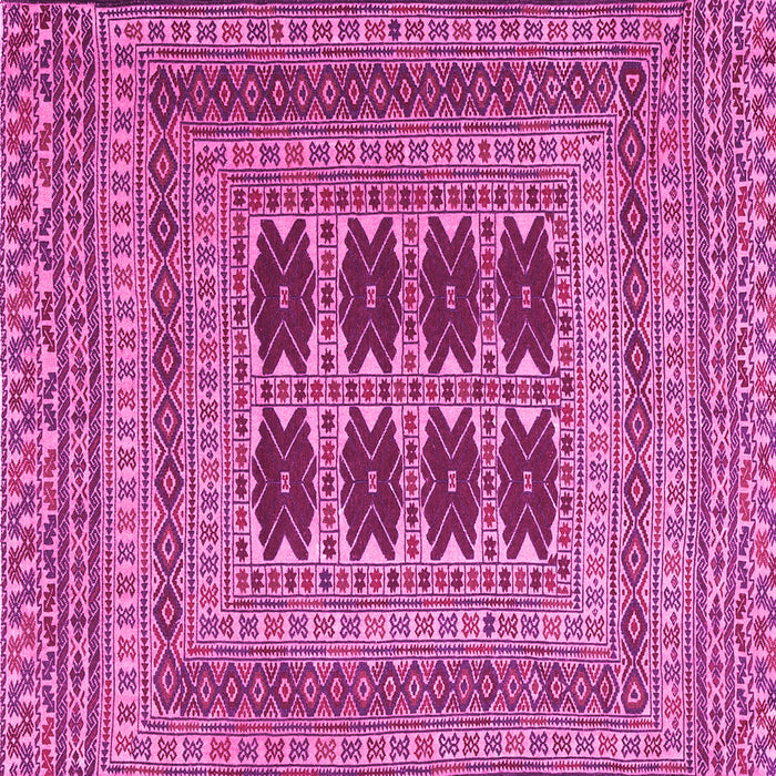 Square Machine Washable Southwestern Pink Country Rug, wshtr2772pnk