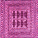 Square Machine Washable Southwestern Pink Country Rug, wshtr2772pnk