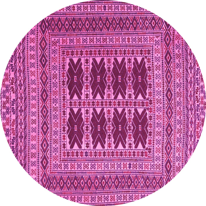 Round Southwestern Pink Country Rug, tr2772pnk