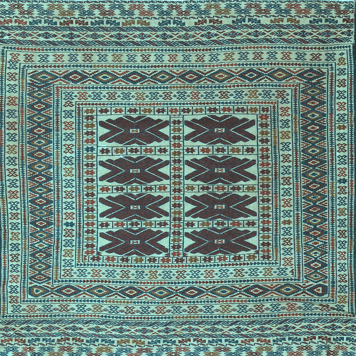 Square Southwestern Light Blue Country Rug, tr2772lblu