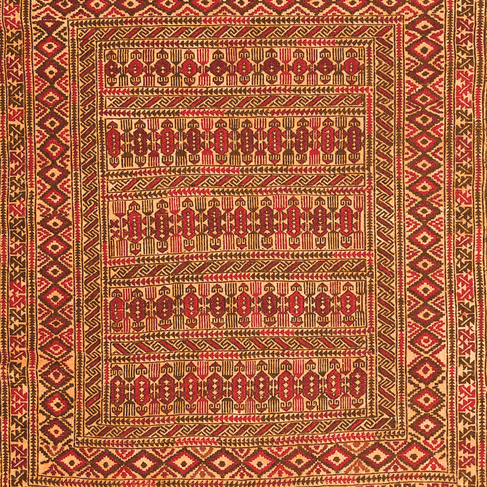 Serging Thickness of Machine Washable Southwestern Orange Country Area Rugs, wshtr2773org