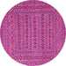 Round Southwestern Pink Country Rug, tr2773pnk