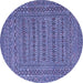 Round Southwestern Blue Country Rug, tr2773blu