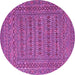 Round Southwestern Purple Country Rug, tr2773pur