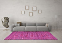 Machine Washable Southwestern Pink Country Rug, wshtr2773pnk