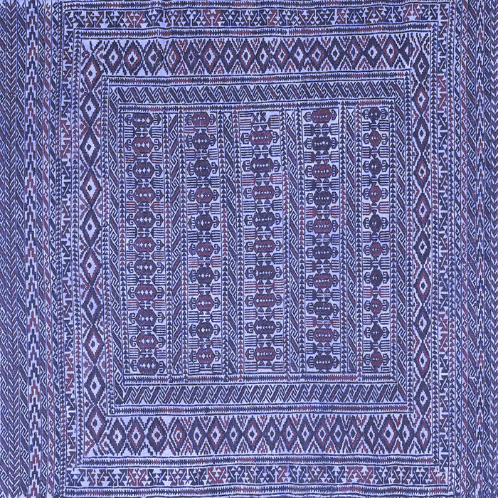Square Machine Washable Southwestern Blue Country Rug, wshtr2773blu