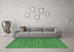 Machine Washable Southwestern Emerald Green Country Area Rugs in a Living Room,, wshtr2773emgrn