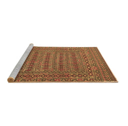 Sideview of Machine Washable Southwestern Brown Country Rug, wshtr2773brn