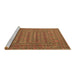 Sideview of Machine Washable Southwestern Brown Country Rug, wshtr2773brn