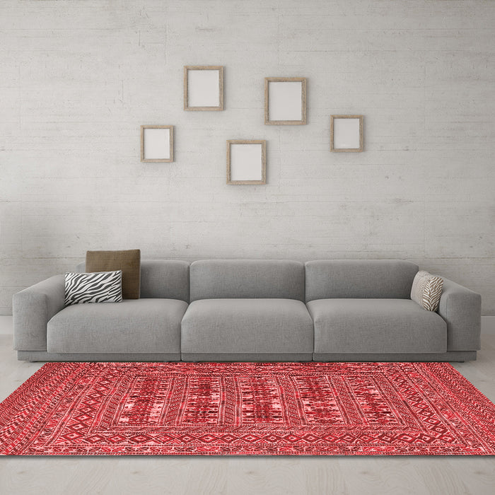 Country Red Washable Rugs